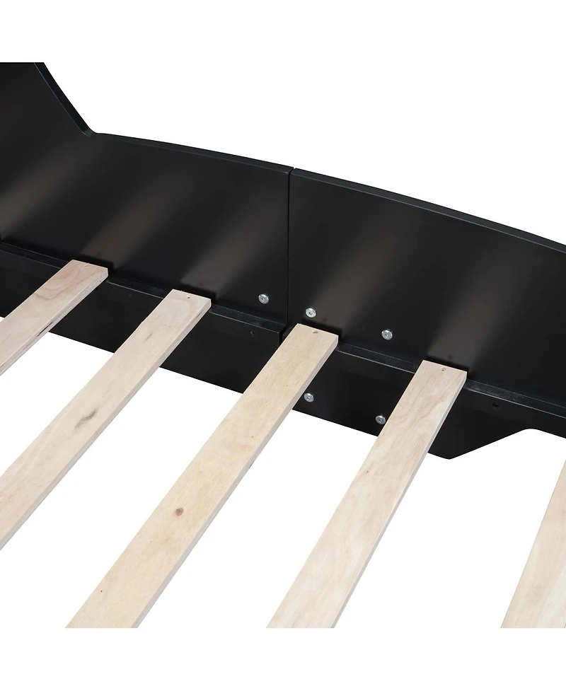 Streamdale Furniture Twin Size Race Car-Shaped Platform Bed with Wheels