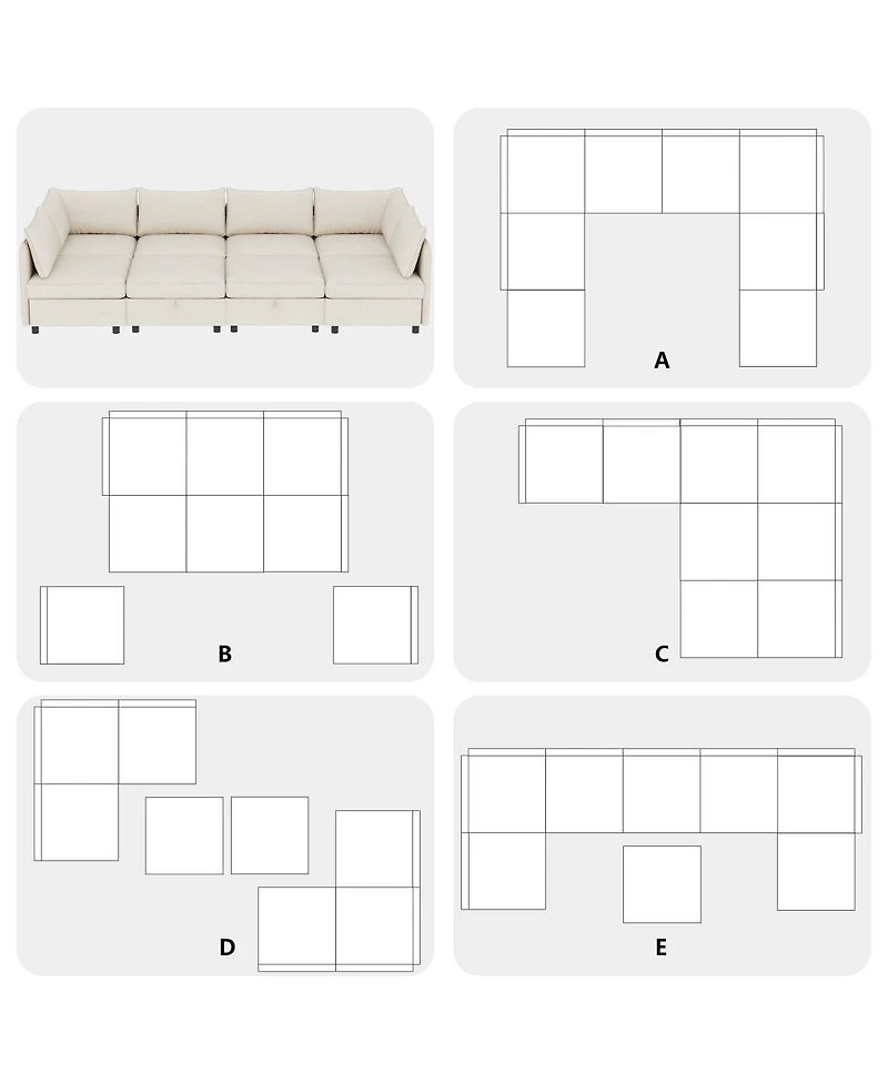 Streamdale Furniture Modular Sectional Sofa with Storage & Sleeper - Flexible Fabric Combinations