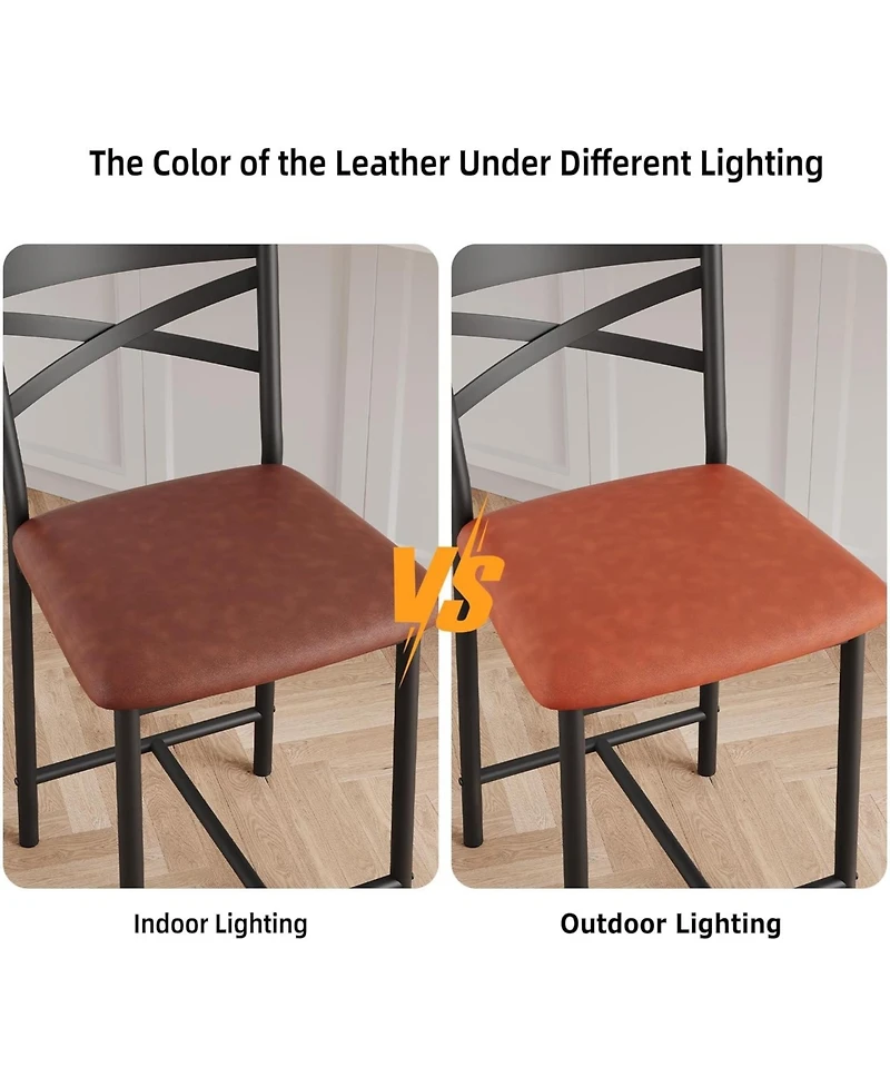 gaomon Set of 2 Pu Leather Footrest Counter Height Bar Stools