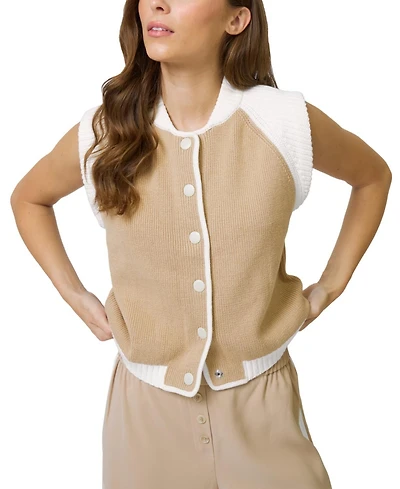 Central Park West Women's Nevada Sleeveless Bomber Sweater