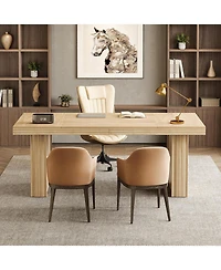 Tribesigns 63" Executive Desk, Modern Executive Office Desk with Thickened Desktop and Heavy-Duty Legs, Wood Writing Workstation Study Table