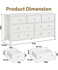 Gaomon Dresser for Bedroom with 7 Drawers, Wide Chest of Drawers with Large Clothes Storage Cabinet, Wood Dresser, Tv Stand for Bedroom