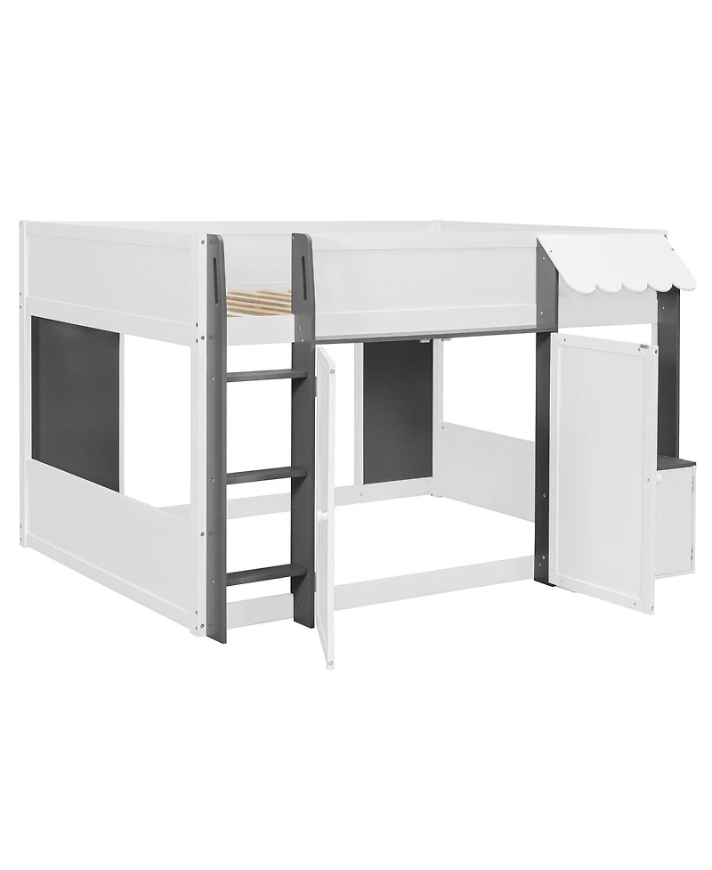 Streamdale Furniture Full Loft House Bed with Playhouse & Storage