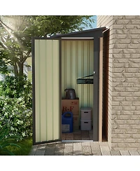 Streamdale Furniture 4.27 Ft x2.42 Ft Metal Garden Shed 5 X 3 Ft Pent Roof with Side Hinge Door