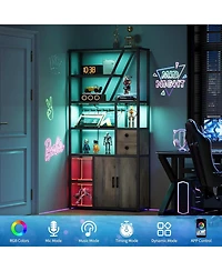 gaomon Freestanding Wine Rack Wine Bottle Holders Stands Coffee Bar Storage Organizer Display Rack Table for Kitchen Dining Room Small Spaces