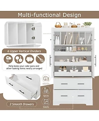 Streamdale Furniture Farmhouse 40"x18"x72.6" Kitchen Pantry with 4 Doors