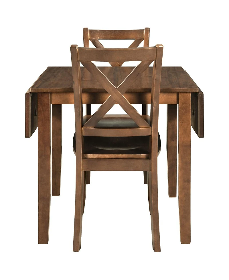 Streamdale Furniture 3-Piece Wood Drop Leaf Breakfast Nook Dining Table Set