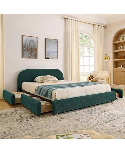 Streamdale Furniture Queen Size Upholstered Bed Frame