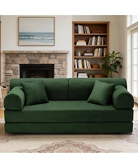 Streamdale Furniture Convertible Corduroy Sleeper Sofa Bed with Pillow