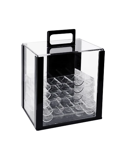 Gse Games & Sports Expert 1,000pcs Poker Chip Cases, Casino Grade Acrylic Poker Chips Carrier with 10 Poker Chip Trays