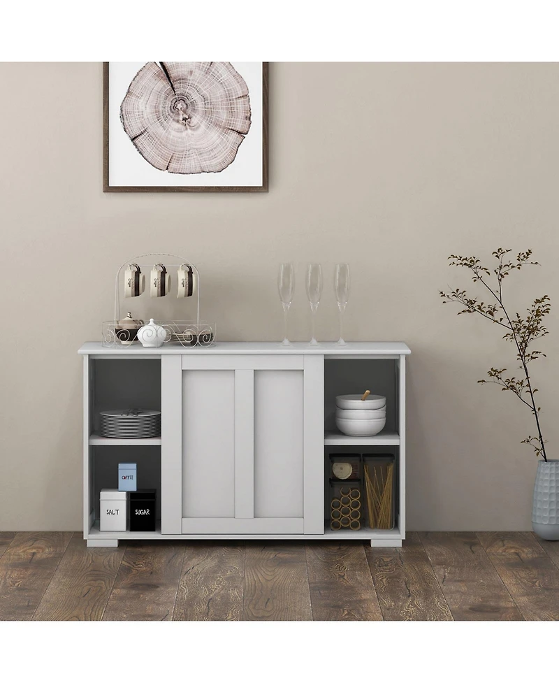 Sugift Kitchen Storage Cupboard Cabinet with Sliding Door