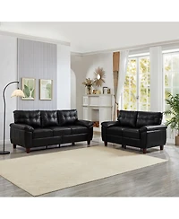Streamdale Furniture 28 inches Modern 2-Piece Faux Leather Sofa with Storage
