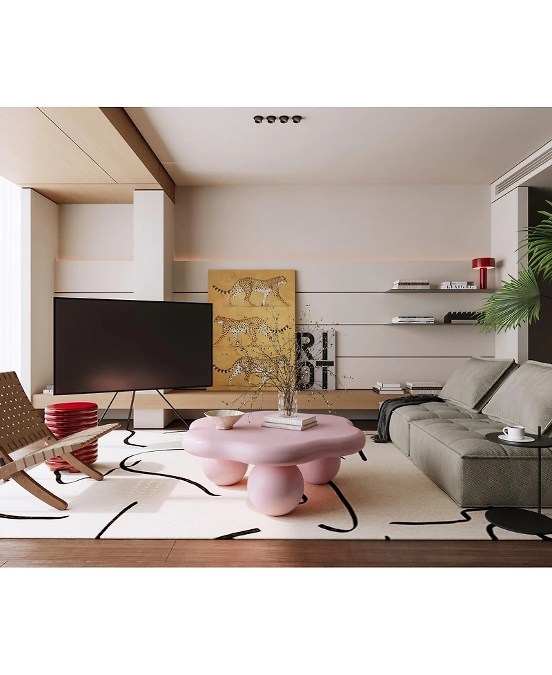 Streamdale Furniture Cloud Shaped Coffee Table, Petal-Shaped Modern Minimalist Table