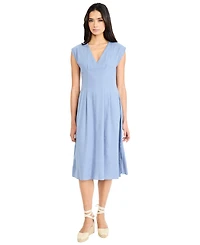 Maggy London Women's V-Neck Flare Midi Dress