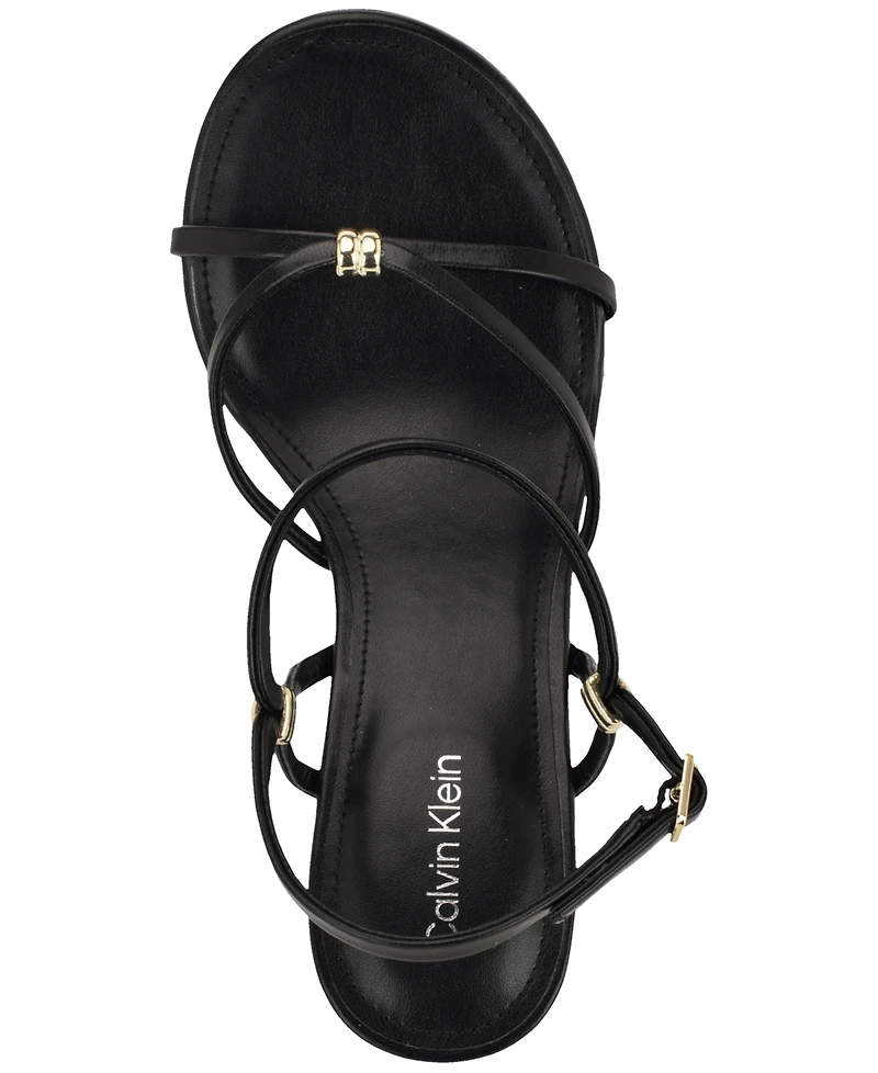 Calvin Klein Women's Deliney Round Toe Wedge Sandals