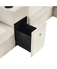 Streamdale Furniture 5-Seat 134" U-Shape Sectional Sofa with Chaise, Cup Holders & Storage