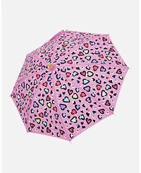 Deux par Deux Girl Color-Changing Umbrella Hearts Print