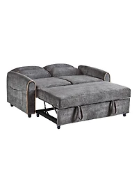 Streamdale Furniture Chenille Pull Out Sofa Bed, 58-inch Sleeper Loveseat with Adjustable Backrest