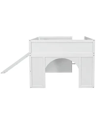 Streamdale Furniture Streamdale Wooden Low Loft Bed with Storage, Slide, Door & Window