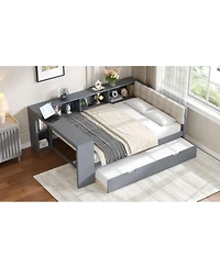Streamdale Furniture Streamdale Wood Platform Bed w/Storage, Trundle, Charging Station