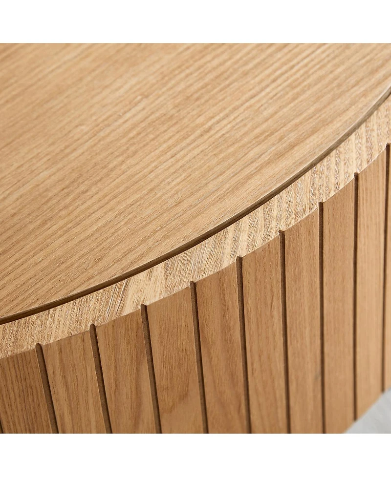 Streamdale Furniture Round Coffee Table with Storage Modern Accent Tea Table