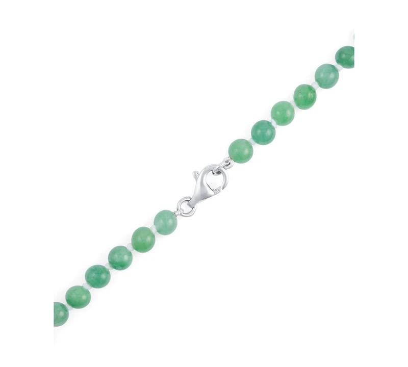 Macy's Green Jade (6-10mm) Graduated Necklace in Sterling Silver