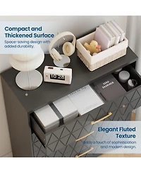 gaomon Wood Dressers for Bedroom with 4 Drawers, Modern Tall Dressers, Wide Chest of Drawers Gold Handles, Wooden Dresser Nightstand