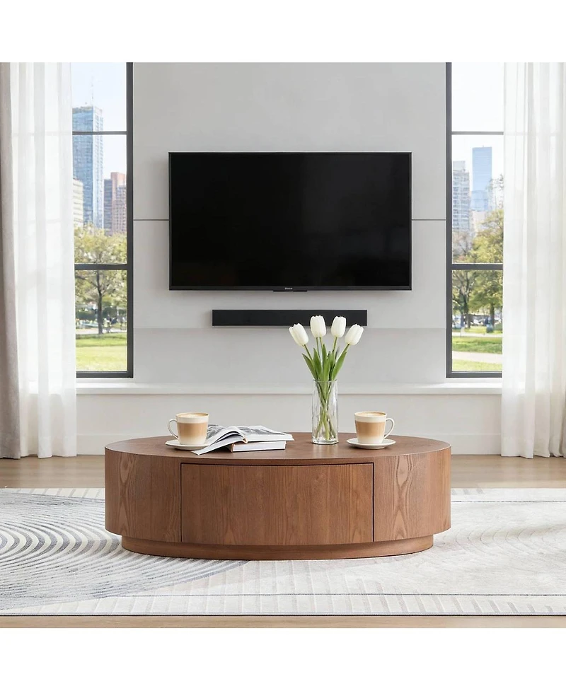 Streamdale Modern Luxury Oval Coffee Table, Elegant Living Room Accent Piece
