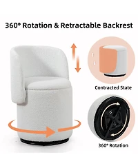 Streamdale Furniture Stylish Swivel Barrel Chair with Storage & Free Cat Bed