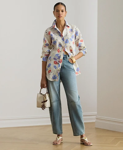 Lauren Ralph Women's Relaxed Fit Collared Shirt