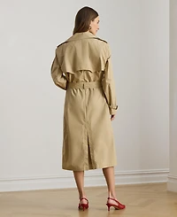 Lauren Ralph Women's Notch Lapel Long-Sleeve Trench Coat