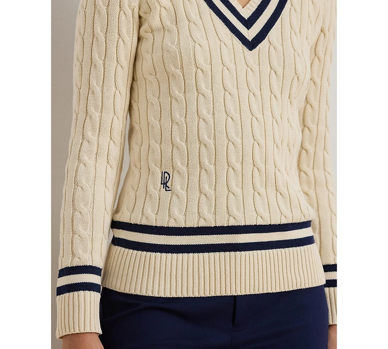 Lauren Ralph Women's V-Neck Long-Sleeve Sweater