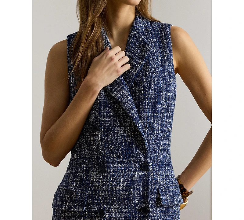 Lauren Ralph Women's Double-Breasted Sleeveless Notch Lapel Dress