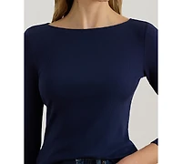 Lauren Ralph Women's Slim Fit Boat Neck Top
