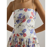 Lauren Ralph Women's Floral Print Spaghetti Straps Dress