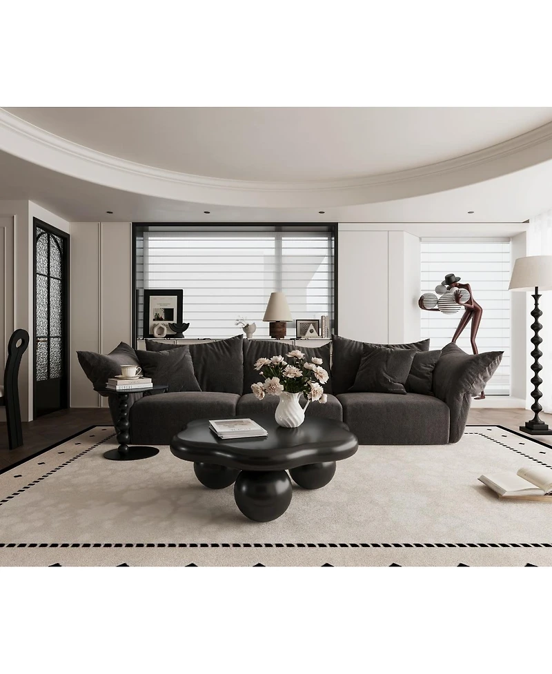 Streamdale Furniture 35" Cloud Shaped Coffee Table, Petal-Shaped Modern Minimalist Coffee Table