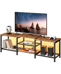 gaomon Tv Stand to 75 Inch Tv, Entertainment Center with Power Outlet,Tv Media Console Table 3-Tier Open Storage Shelves
