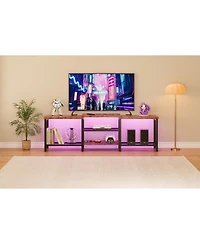 gaomon Tv Stand to 75 Inch Tv, Entertainment Center with Power Outlet,Tv Media Console Table 3-Tier Open Storage Shelves
