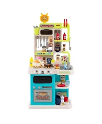 Slickblue Pretend Play Kitchen Set for Kids with Lights and Sound Effects