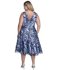 Eliza J Plus Sleeveless V-Neck Midi Dress