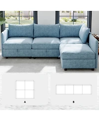 Streamdale Furniture Modular Sectional Sofa with Storage and Sleeper Functionality