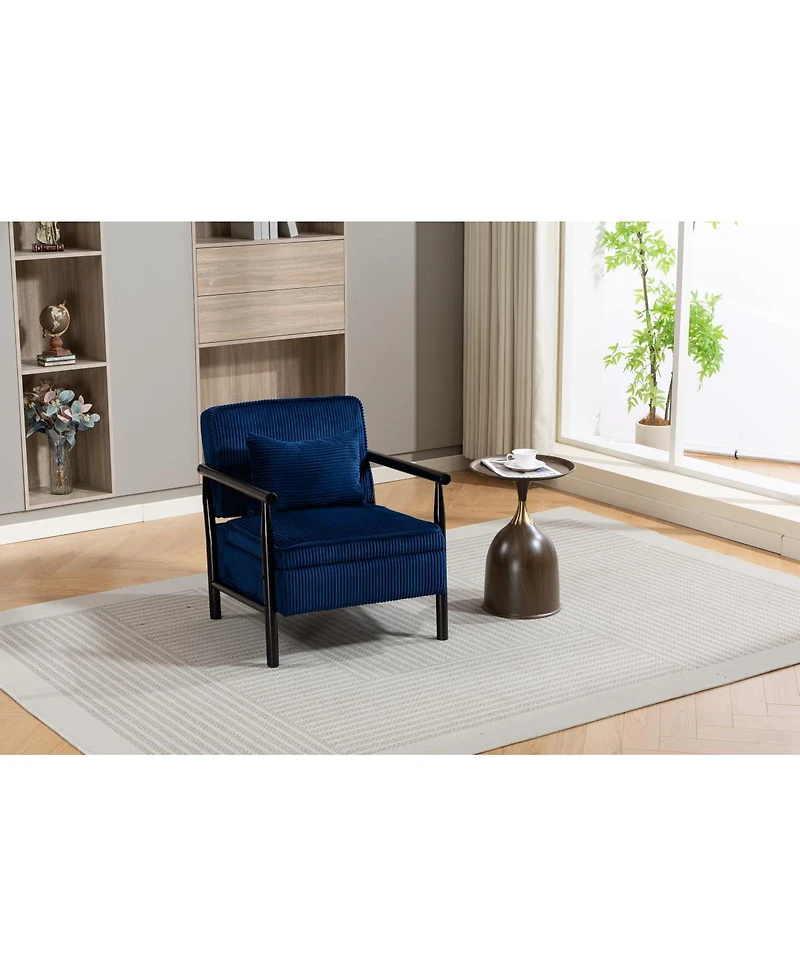 Streamdale Furniture Storage Chair, Mid Century Modern Accent Chair with Wood Frame