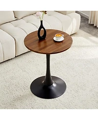Streamdale Furniture Streamdale Round Dining Table, 23.6" Tulip Table with Thickened Top & Metal Pedestal
