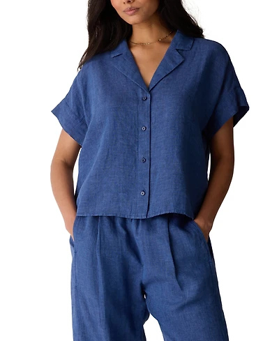 Eileen Fisher Women's Notch Collar Shirt, Regular & Plus