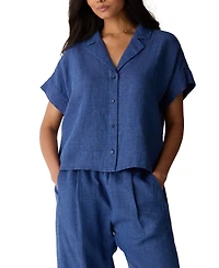 Eileen Fisher Women's Notch Collar Shirt, Regular & Plus