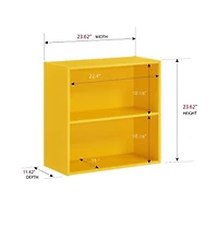 Kings Brand Furniture White Wood 2-Tier Shelf Bookcase Storage Organizer