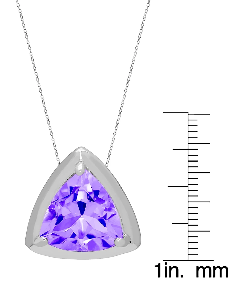 Macy's 2-Pc. Genuine Blue Topaz (2.98 ct. t.w.) Trillion Pendant Necklace and Stud Earrings Set Sterling Silver