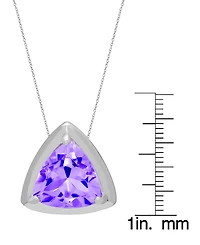 Macy's 2-Pc. Genuine Blue Topaz (2.98 ct. t.w.) Trillion Pendant Necklace and Stud Earrings Set Sterling Silver