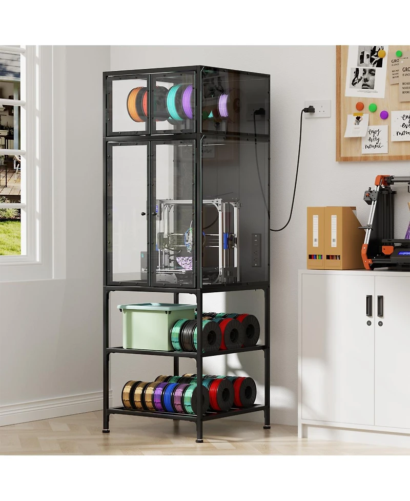 Streamdale Furniture 3D Printer Cabinet with Filament Storage Rack & Noise-Reducing Design