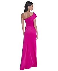 Eliza J Women's One-Shoulder Side Tucks Gown
